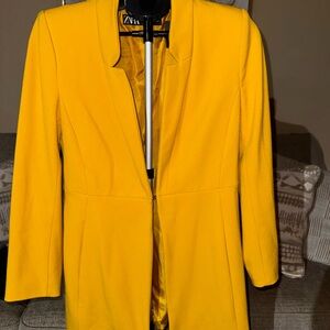 Zara Bright Yellow Longline Blazer
